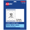 Avery Permanent Labels With Sure Feed, 94603-WMP25, Heart, 2-9/32in x 1-27/32in, White, Pack Of 300