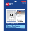 Avery Glossy Permanent Labels With Sure Feed, 94209-CGF50, Rectangle, 2/3in x 1-3/4in, Clear, Pack Of 2,200