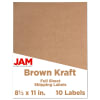 JAM Paper Full-Page Mailing And Shipping Labels, 337628602, 8 1/2in x 11in, Brown Kraft, Pack Of 10