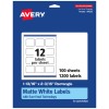 Avery Permanent Labels With Sure Feed, 94233-WMP100, Rectangle, 1-13/16in x 2-3/16in, White, Pack Of 1,200