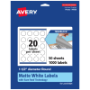 Avery Print-To-The-Edge TrueBlock Labels With Sure Feed, 94506-TWMP50, Round, 1-1/2in, Matte White, Pack Of 1000