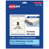 Avery Printable Rounded Corner Mini Business Cards With Sure Feed Technology, Print-To-The-Edge, 1.75inx3.5in, Matte Ivory, Pack Of 200