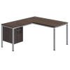 Boss Office Products Simple System Workstation L-Desk with Return & Pedestal, 29-1/2inH x 48inW x 59-7/16inD, Driftwood