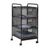 Mind Reader Multi-Purpose Rolling Storage Cart with Removable Drawers, 25in H x 13-1/4in W x 12-3/4in L, Black