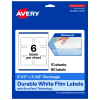 Avery Waterproof Permanent Labels With Sure Feed, 94212-WMF10, Rectangle, 2-1/3in x 3-3/8in, White, Pack Of 60