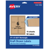 Avery Kraft Permanent Labels With Sure Feed, 94248-KMP15, Rectangle, 3in x 3-3/4in, Brown, Pack Of 90