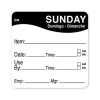 DayMark DissolveMark Sunday Use By Labels, 81486, 2in x 2in, Roll Of 250 Labels