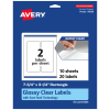 Avery Glossy Permanent Labels With Sure Feed, 94260-CGF10, Rectangle, 7-3/4in x 3-1/4in, Clear, Pack Of 20