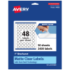 Avery Permanent Labels With Sure Feed, 94606-CMF50, Starburst, 1in, Matte Clear, Pack Of 2,400
