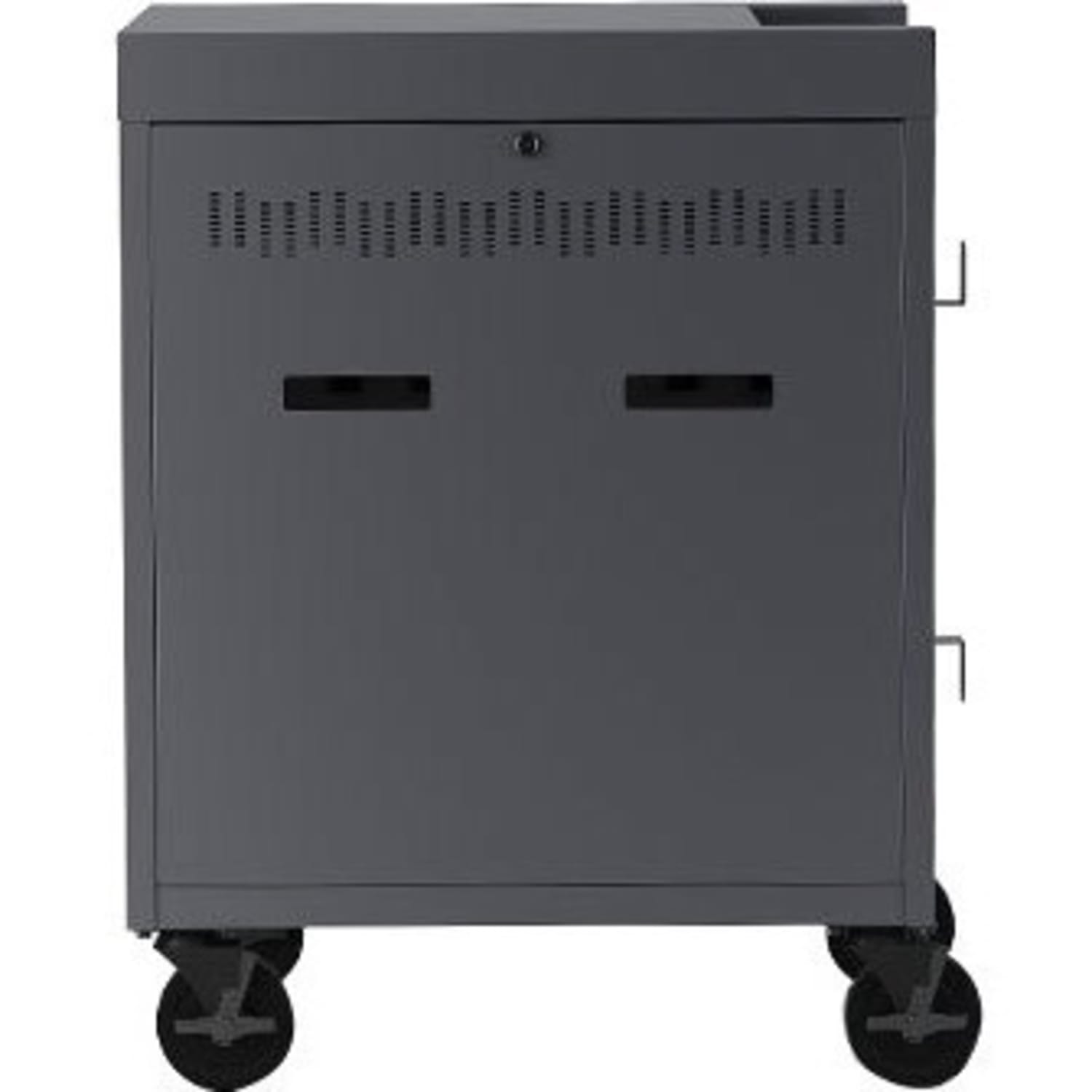 Bretford CUBE Cart - 2 Shelf - 4 Casters - Steel - 30in Width x 26.50in Depth x 37.50in Height - Charcoal - For 32 Devices - Image 4