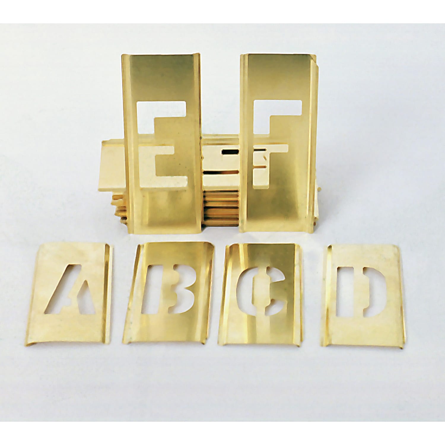 SKILCRAFT Brass Stencil Set (AbilityOne), 2in Gothic Style - Image 3