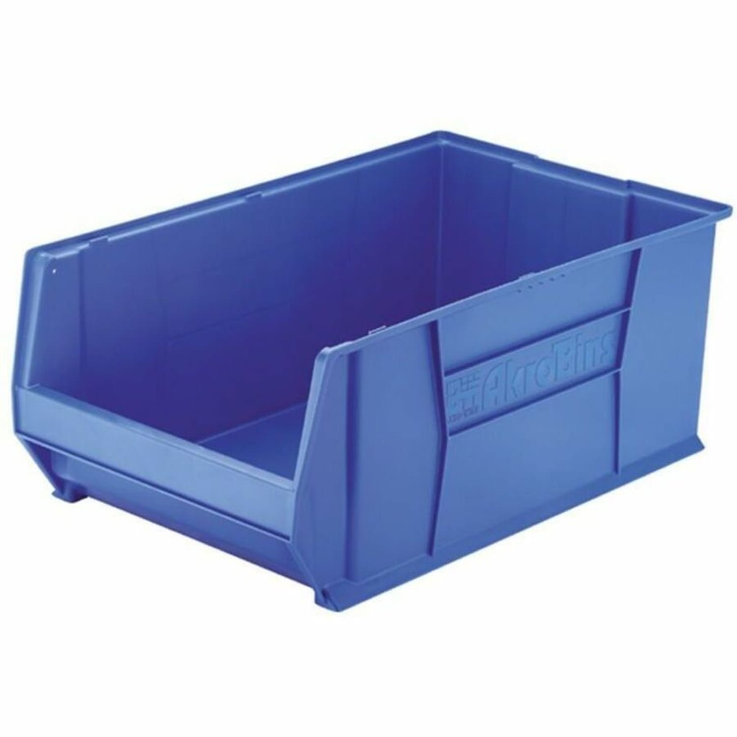 Akro-Mils Heavy-Duty Stackable Storage Bin, Medium Size, 12in x 16 4/10in x 29-3/10in, Blue - Image 3