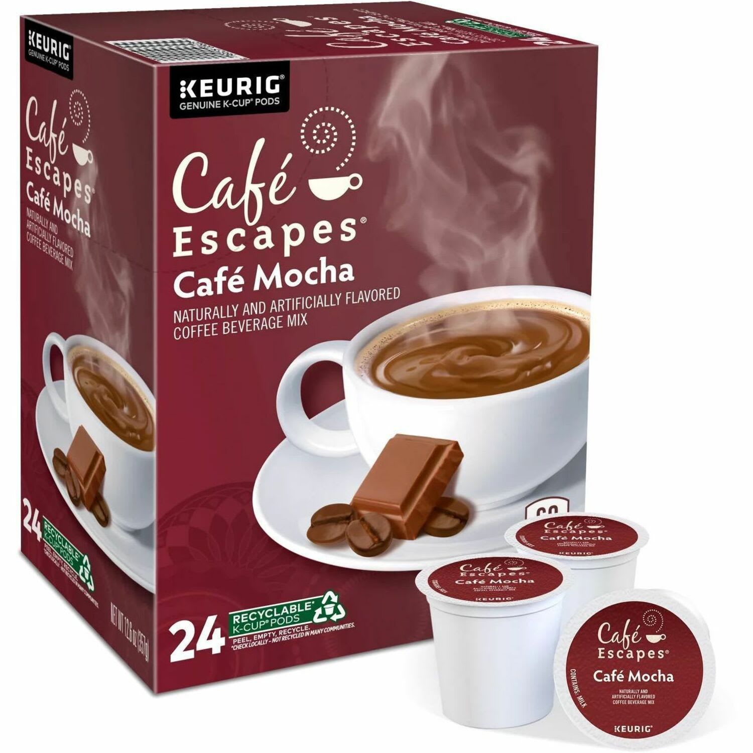 Cafe Escapes Single-Serve Coffee K-Cup Pods, Cafe Mocha, Carton Of 24 - Image 4