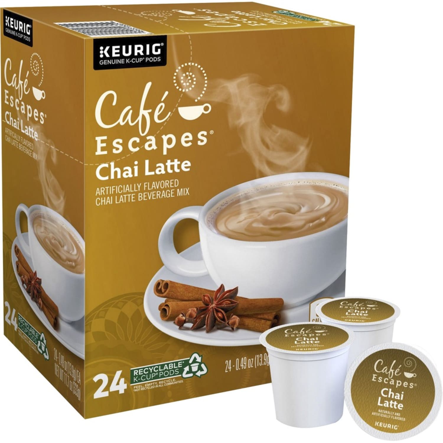 Cafe Escapes Single-Serve K-Cup Pods, Chai Latte Coffee, Carton Of 24 - Image 5