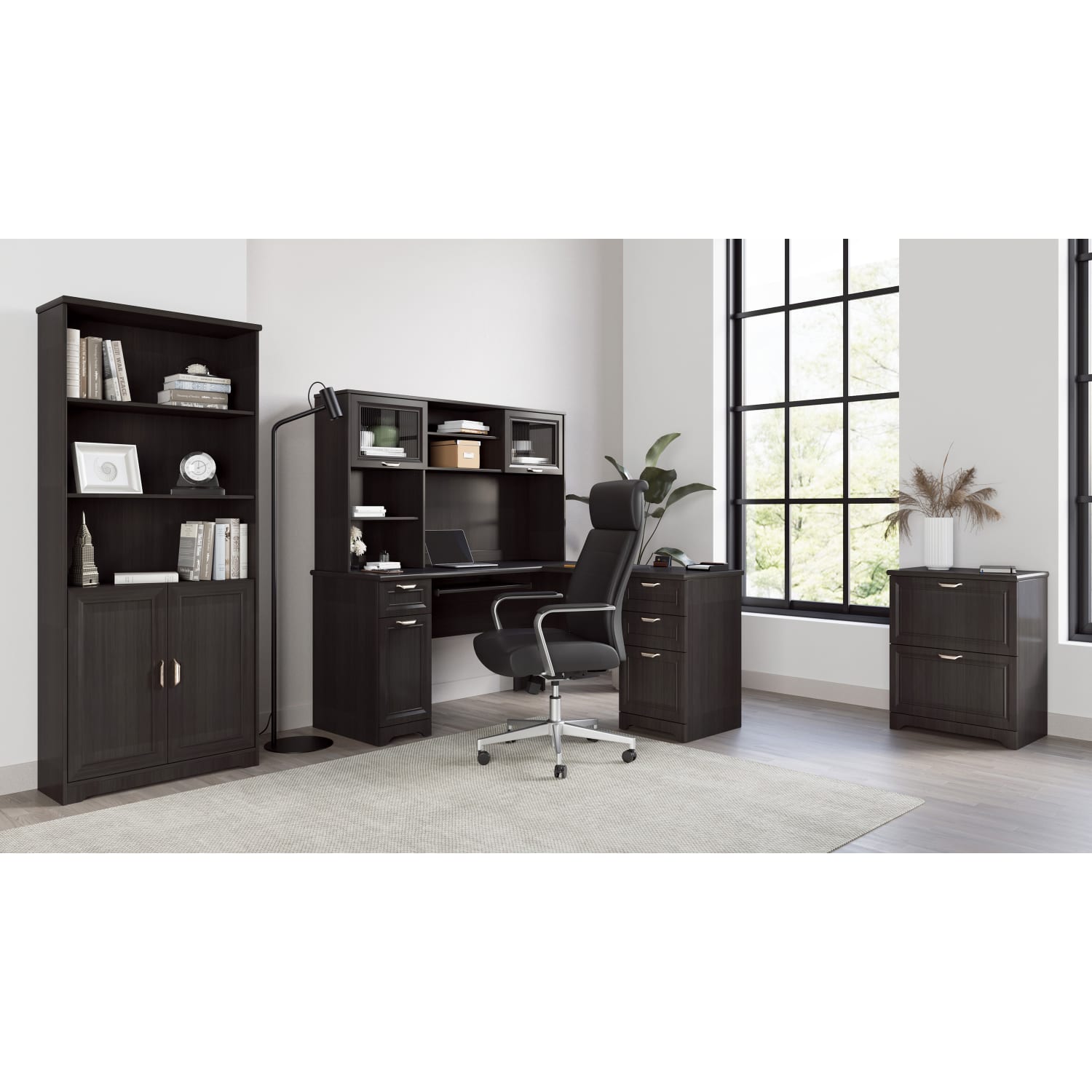 Realspace® Magellan 59W L Shape Corner Desk Espresso PopularChairscom