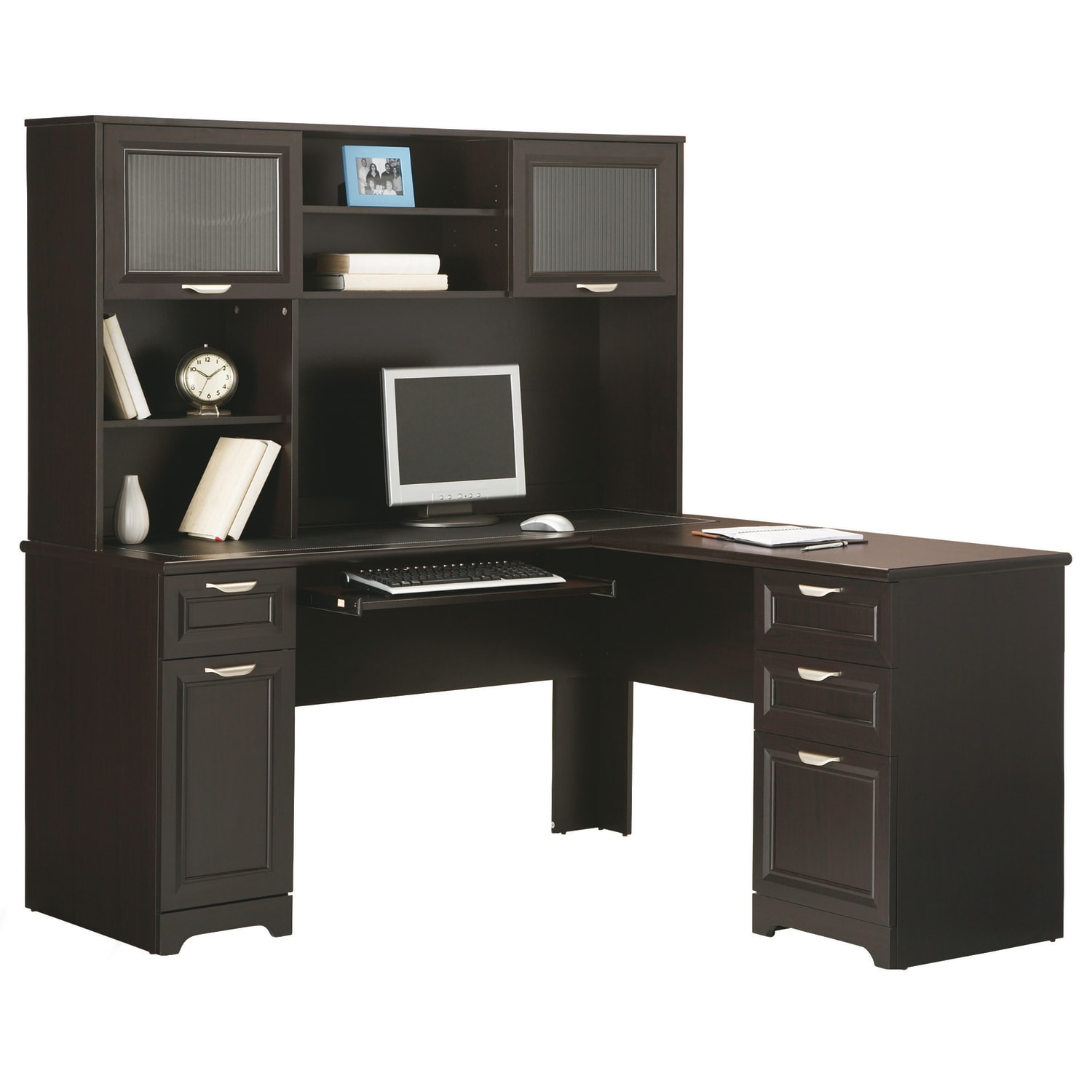 Realspace® Magellan 59W L Shape Corner Desk Espresso PopularChairscom