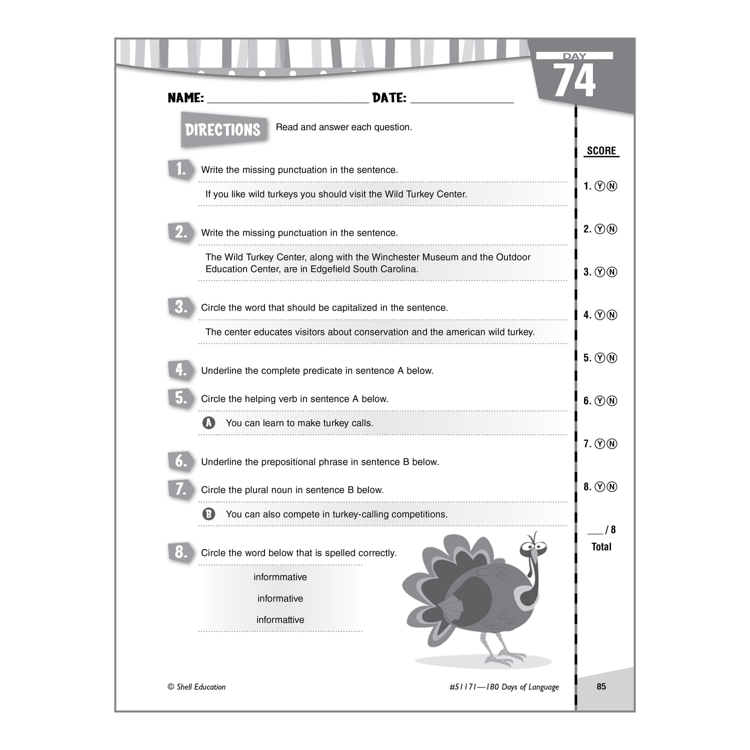Shell Education 180 Days Of Language Workbook, Grade 6 - Image 6