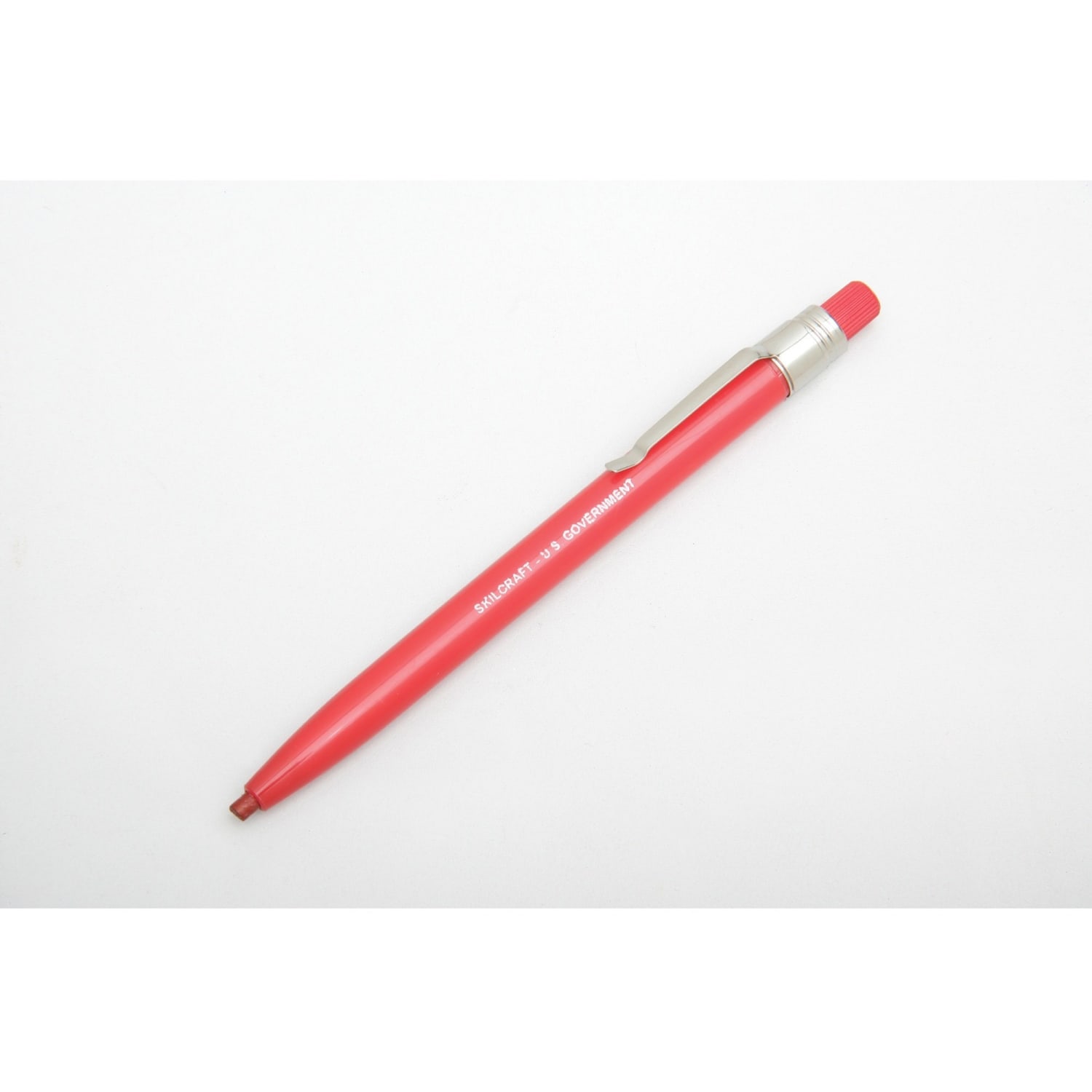 SKILCRAFT China Marker Wax Pencil - Red Lead - Refillable - Red Barrel - 1 Dozen