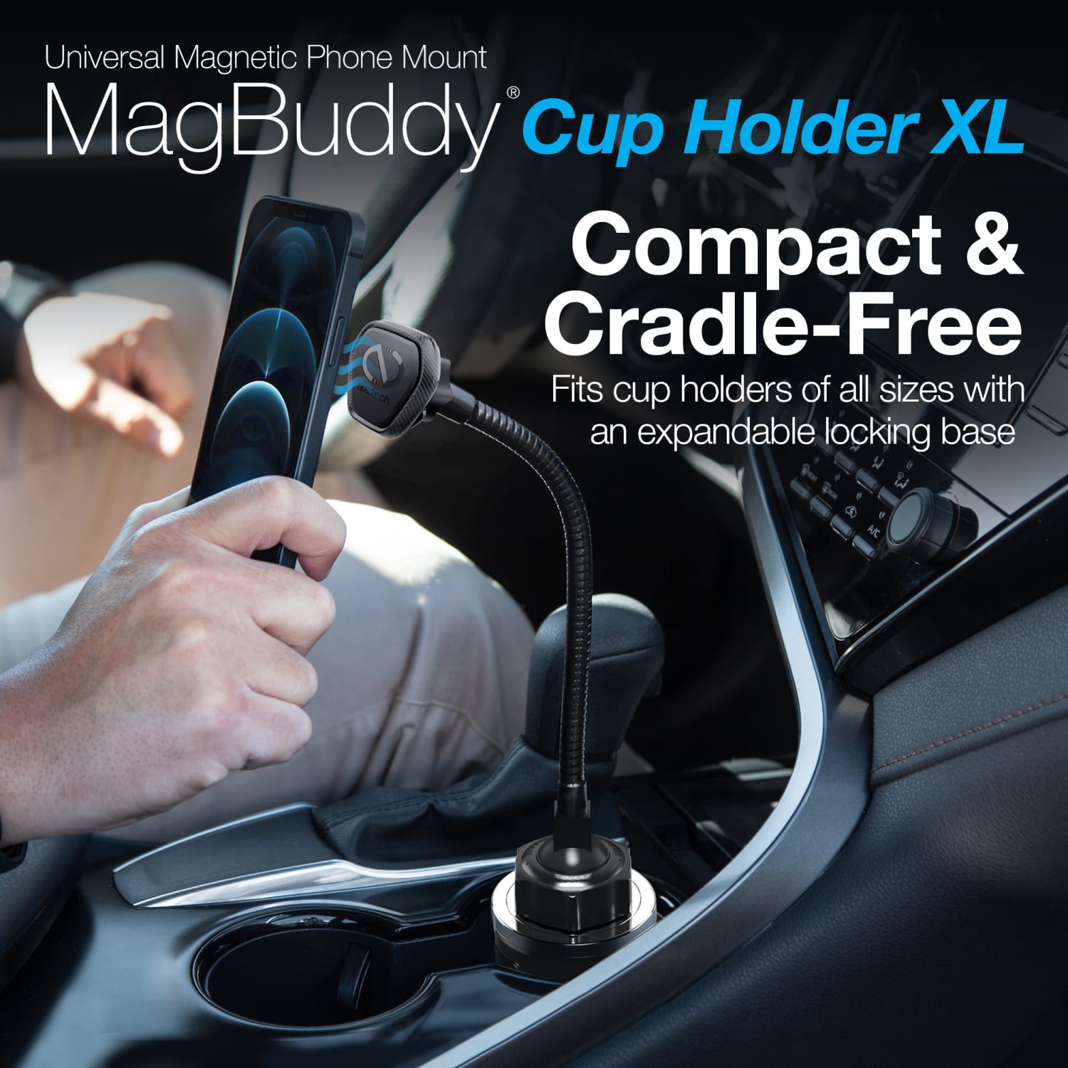Naztech MagBuddy Elite Cup Holder XL Mount, Black - Image 4