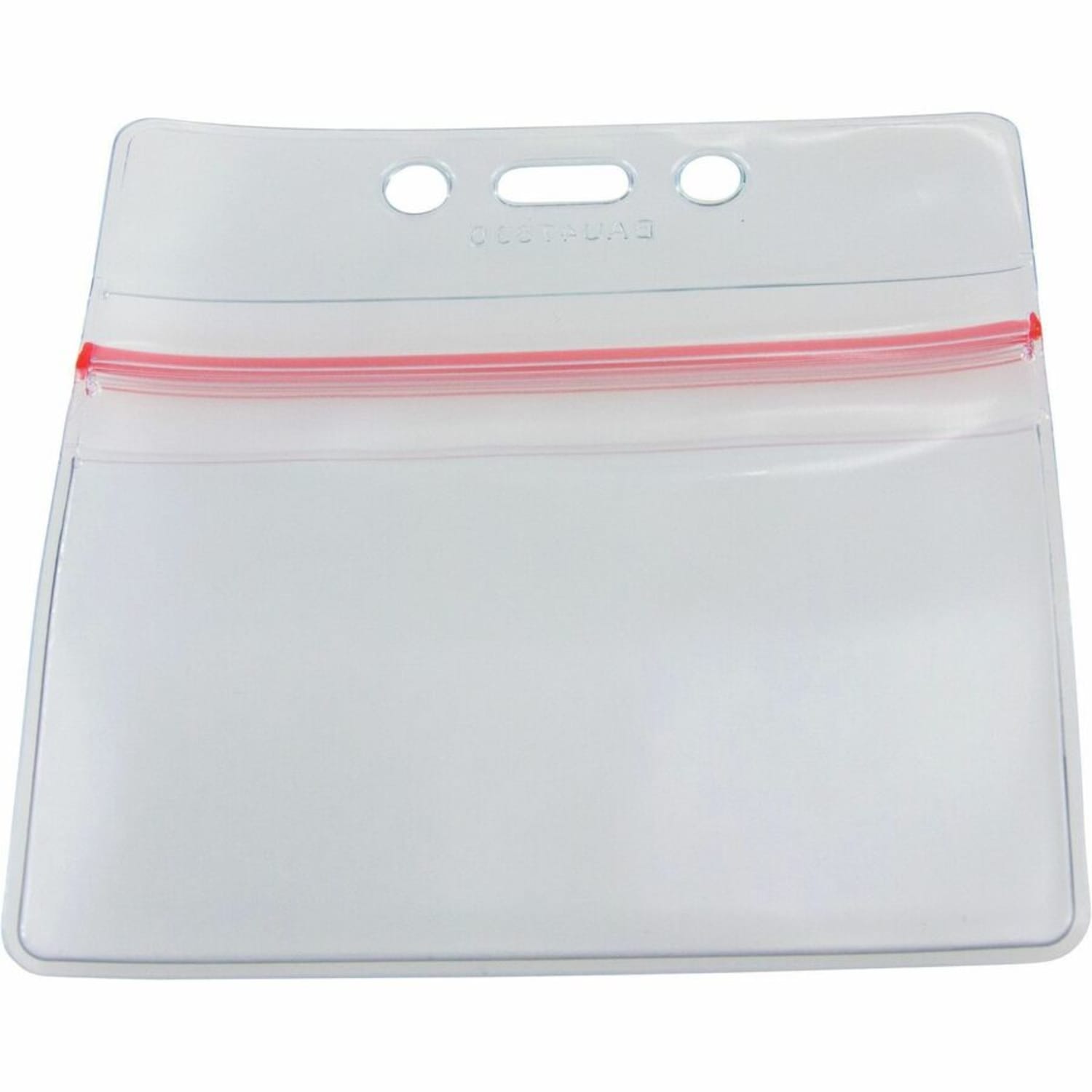SICURIX Badge Holder - Support 3.75in x 2.62in Media - Horizontal - Vinyl - Clear - Zipper Lock - 50 / Pack - Image 5