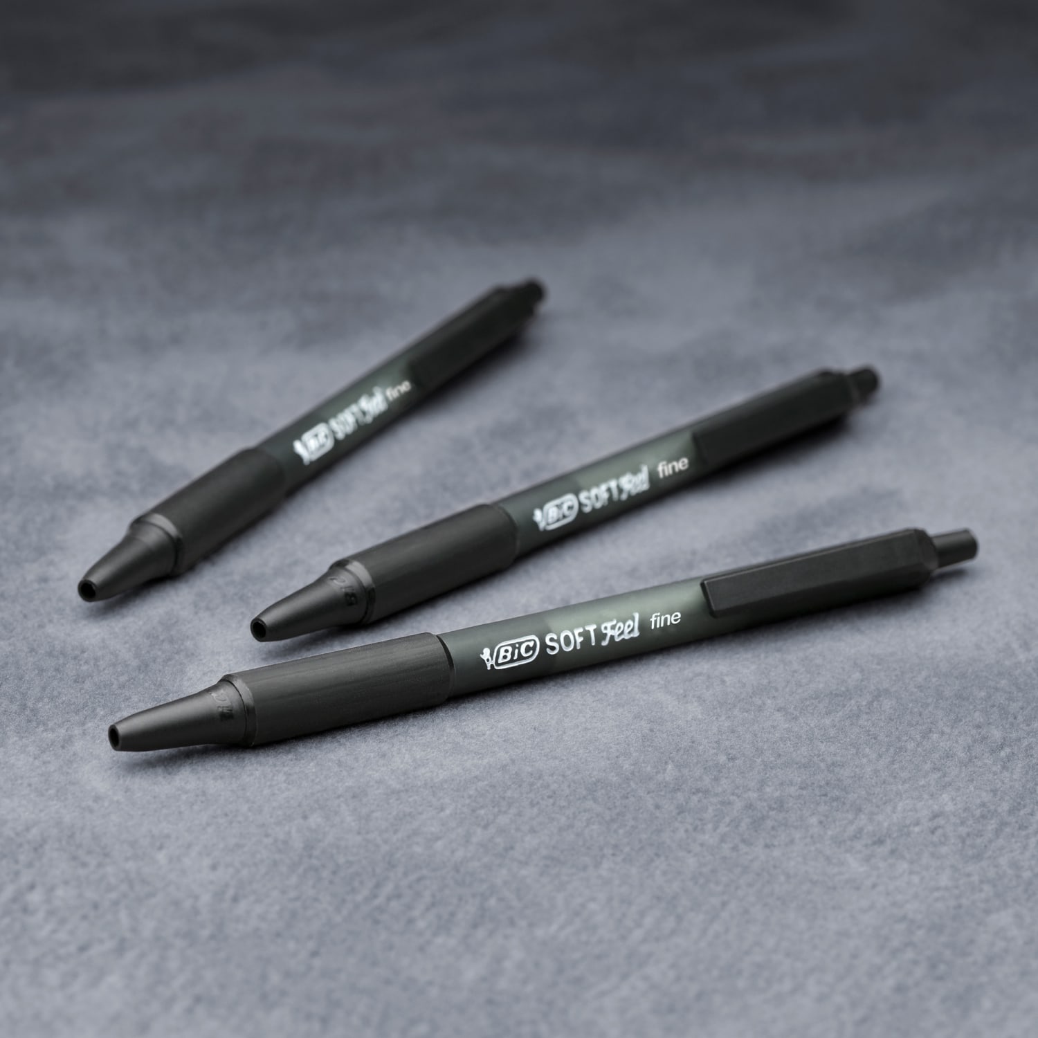 BIC Soft Feel Retractable Ballpoint Pens, Fine Point, 0.8 mm, Black Barrel, Black Ink, Box Of 12 Pens - Image 5