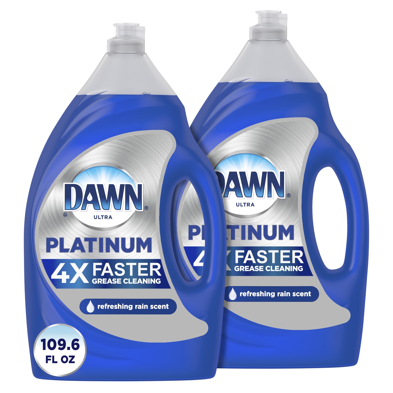 Dawn Platinum Dishwashing Liquid Dish Soap, Refreshing Rain, 54.8 Oz, Blue, Pack Of 2 Bottles - Image 3