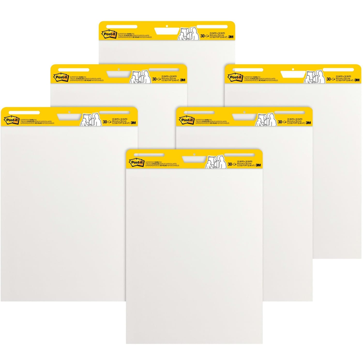 Post-it Super Sticky Easel Pads, 25in x 30in, 6 Pads, 30 Sheets/Pad, School Supplies for Classrooms, White