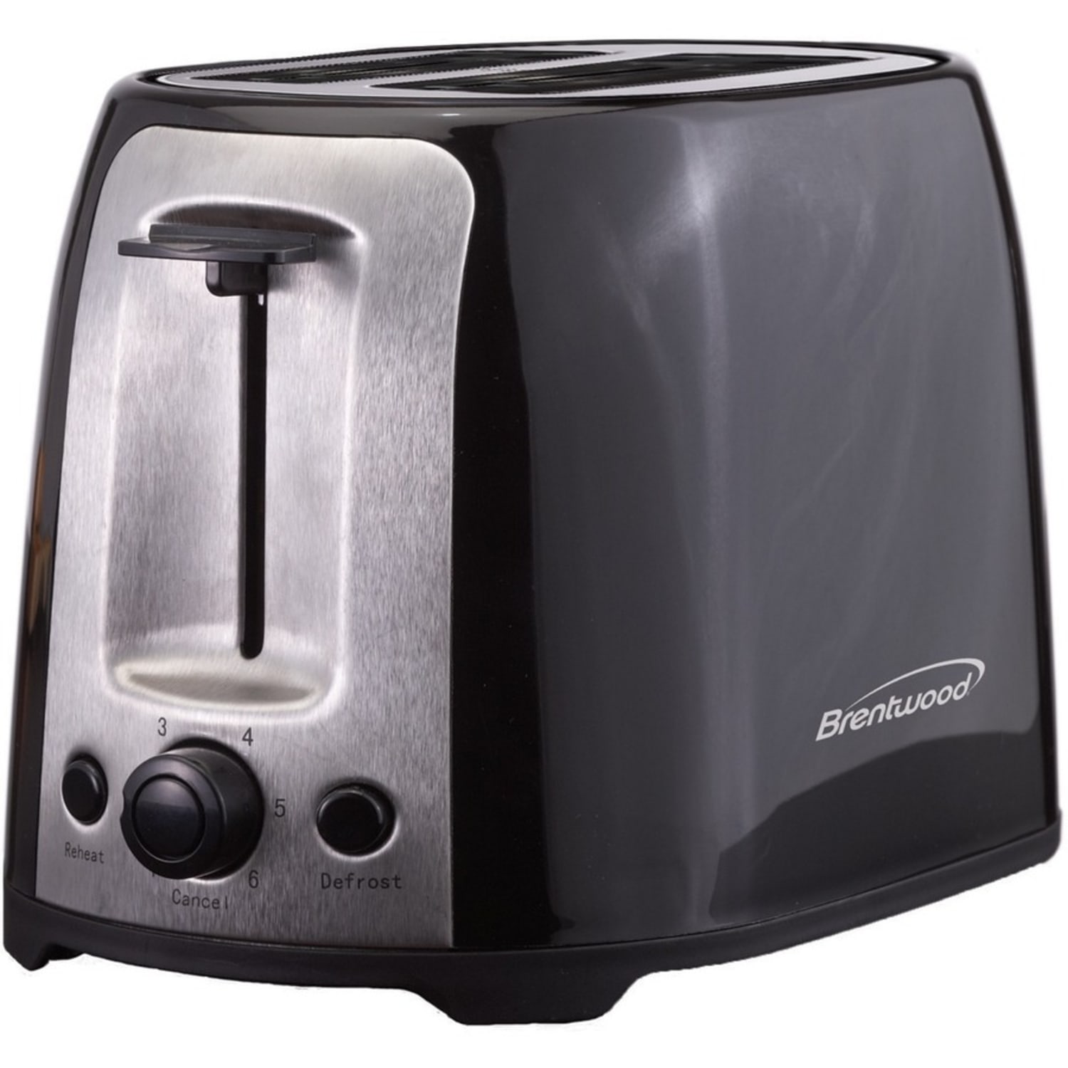 Brentwood Cool Touch 2-Slice Wide-Slot Toaster, Black/Stainless Steel - Image 3