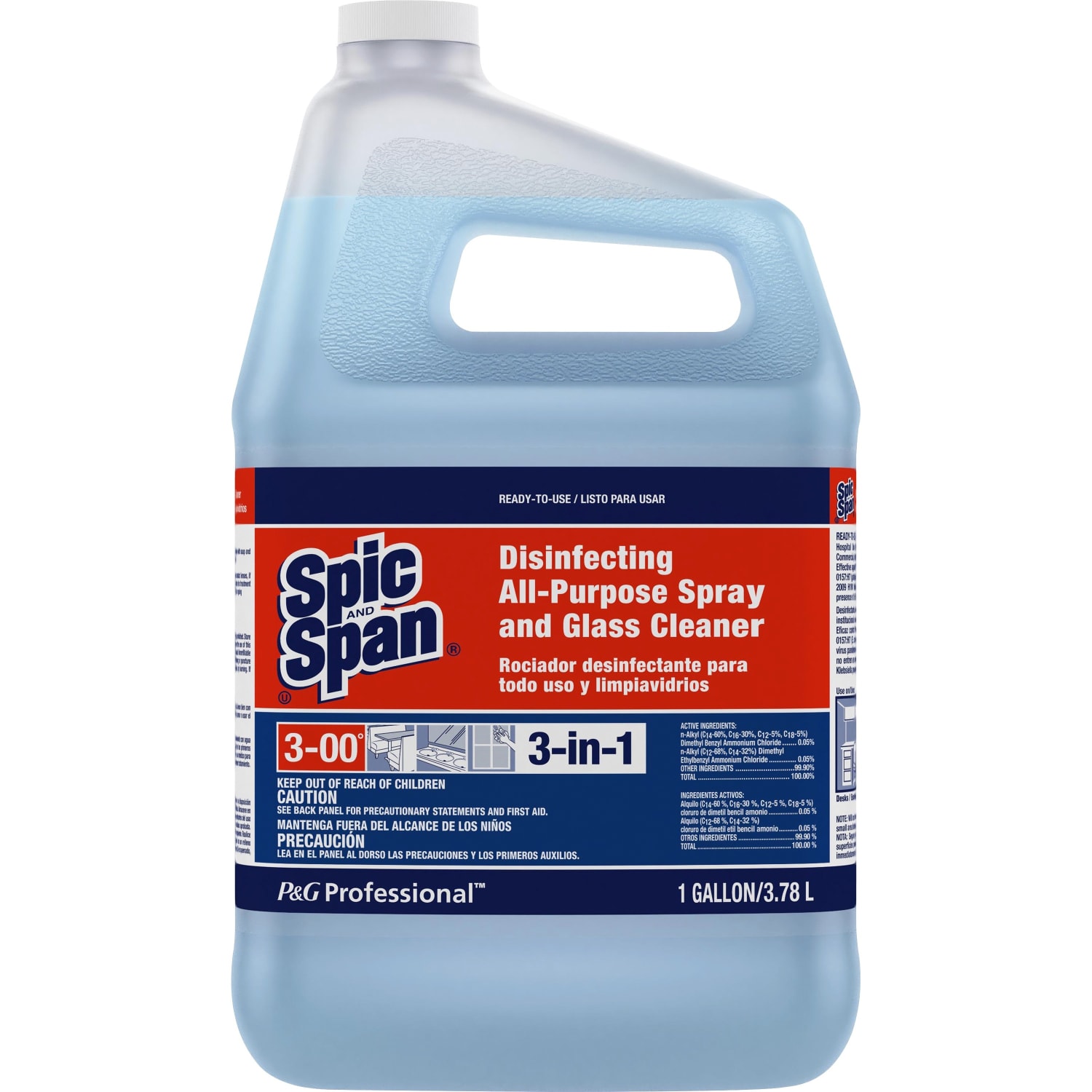 Spic And Span 3 in-1 All-Purpose Glass Cleaner Spray, Fresh Scent, 128 Oz Bottle - Image 3