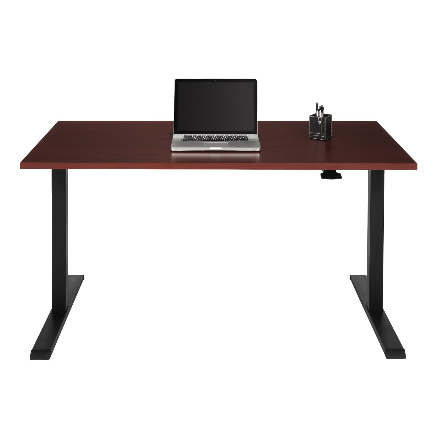 Realspace Magellan 60inW Pneumatic Height-Adjustable Standing Desk, Cherry - Image 5