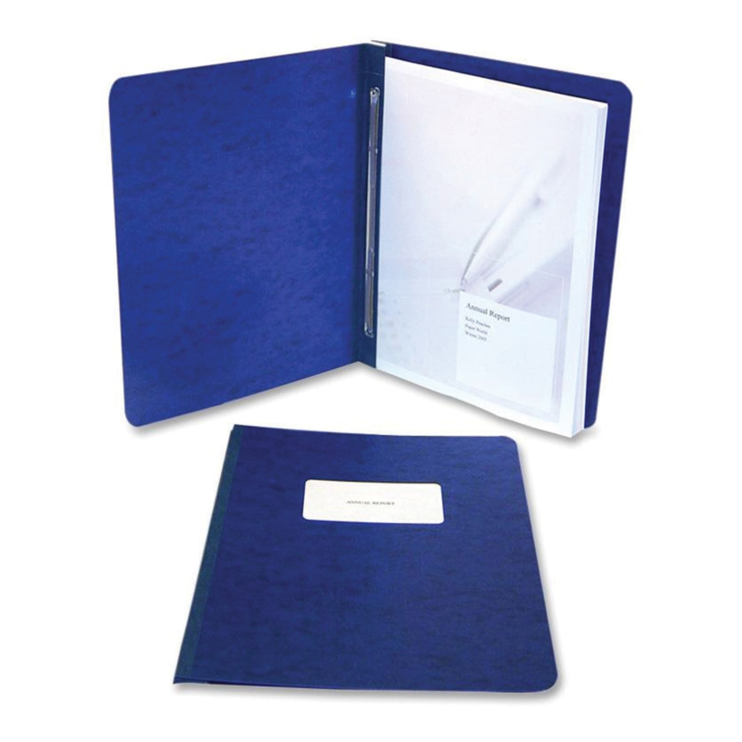 ACCO Presstex Binder, Side Bound, 11in x 8 1/2in, 60% Recycled, Dark Blue - Image 4