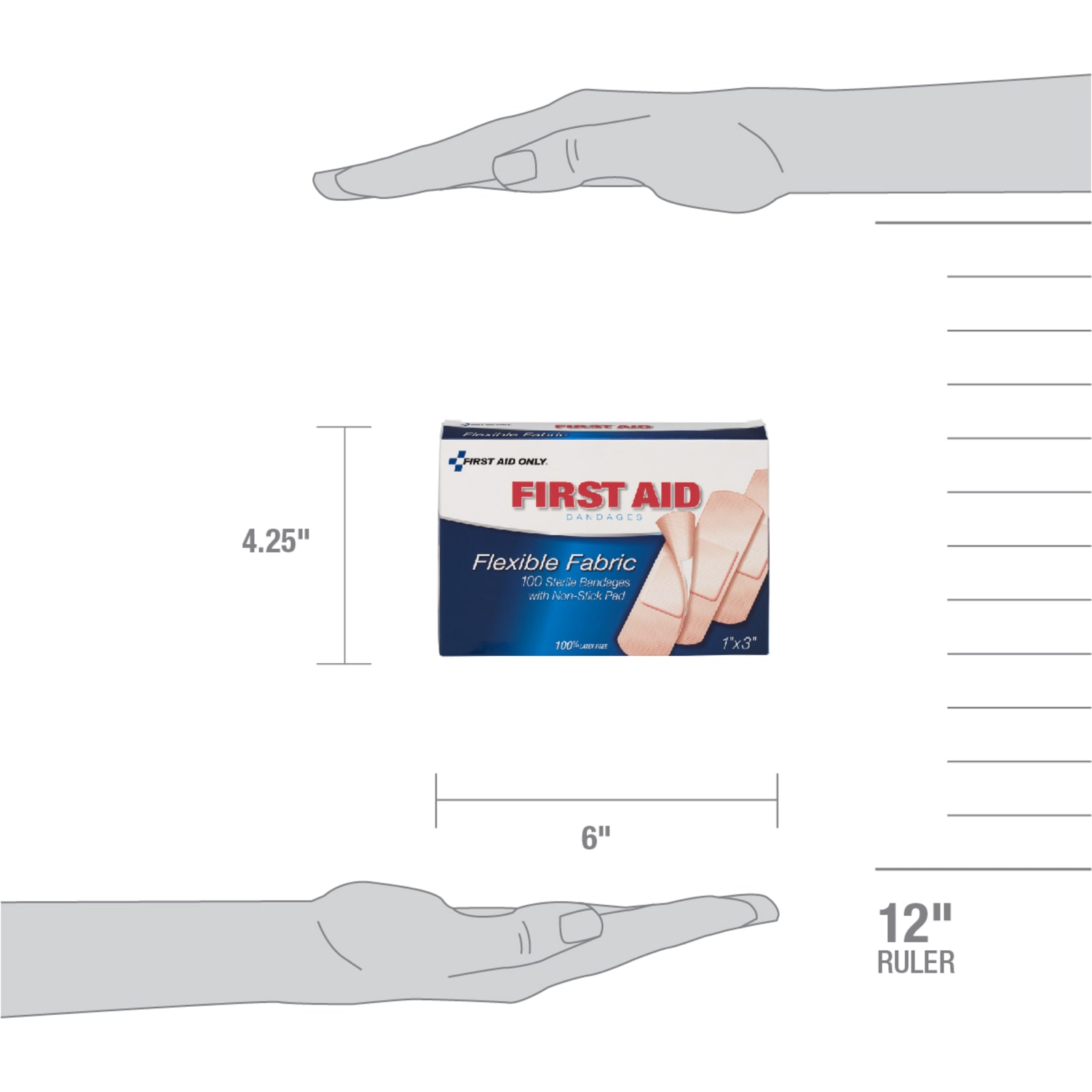First Aid Only Fabric Bandages, 1in x 3in, Box Of 100 - Image 5