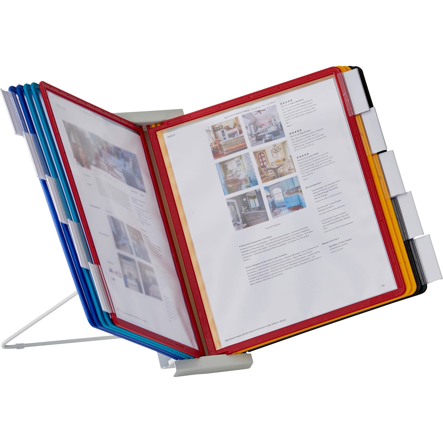Durable InstaView 10-Section Desktop Reference System, Assorted Colors - Image 3
