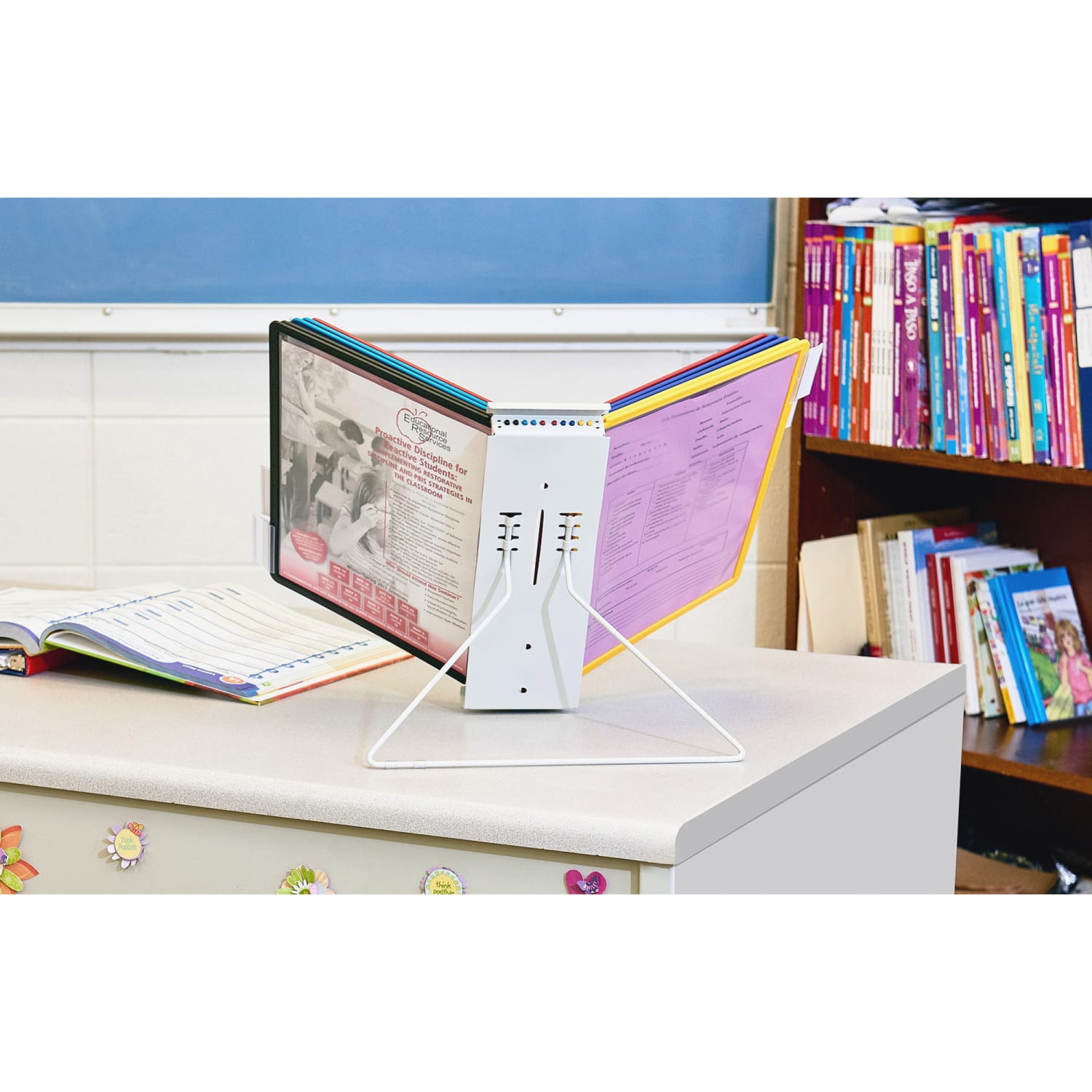 Durable InstaView 10-Section Desktop Reference System, Assorted Colors - Image 5