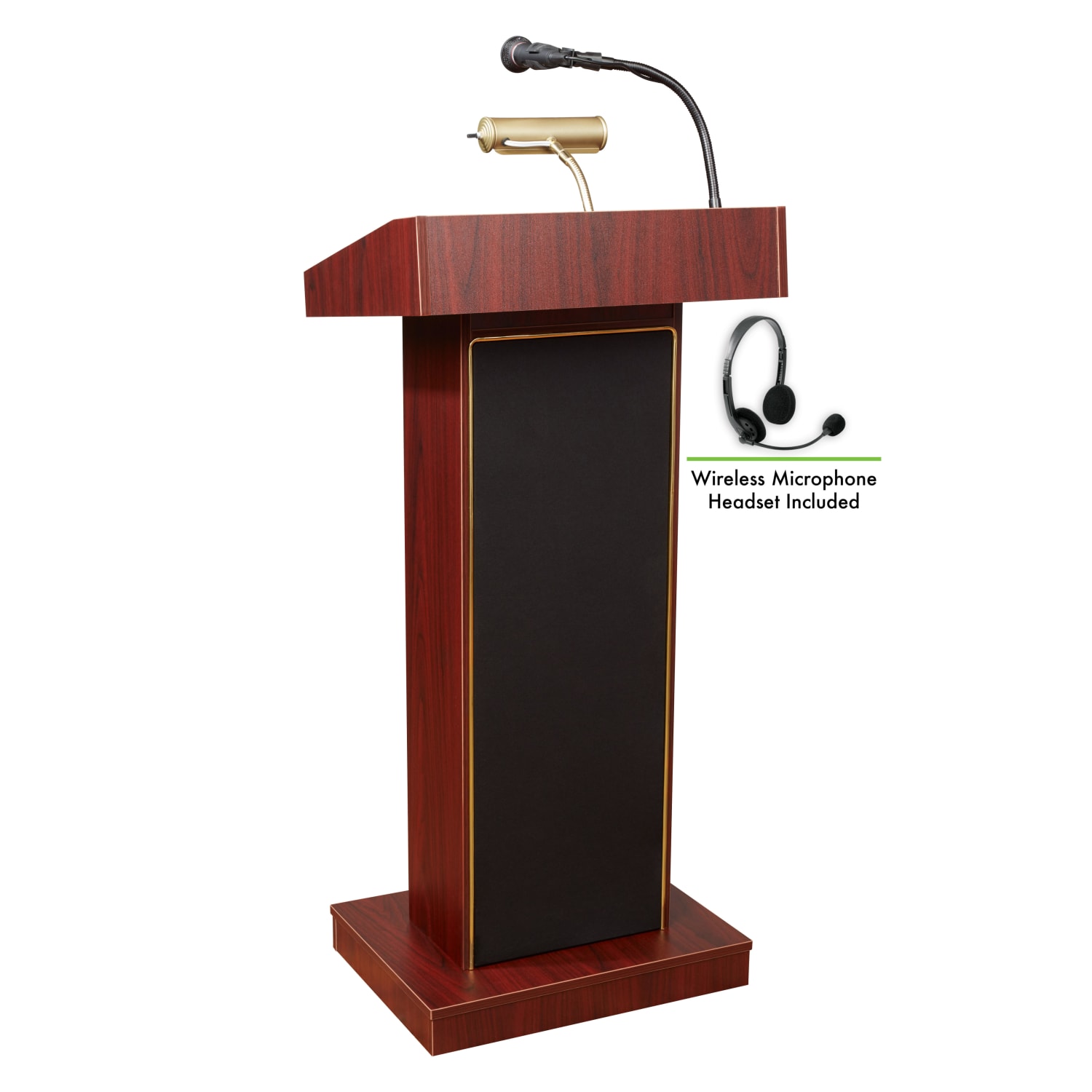 Oklahoma Sound? The Orator Lectern & Wireless Headset Microphone, Mahogany - Image 3