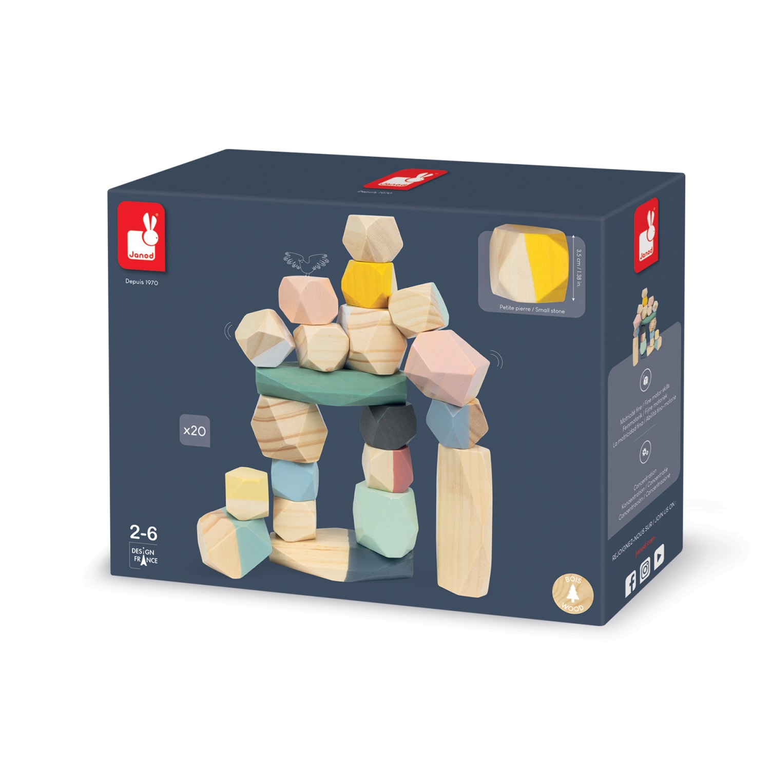 Janod Sweet Cocoon - Stacking Stones - Image 3