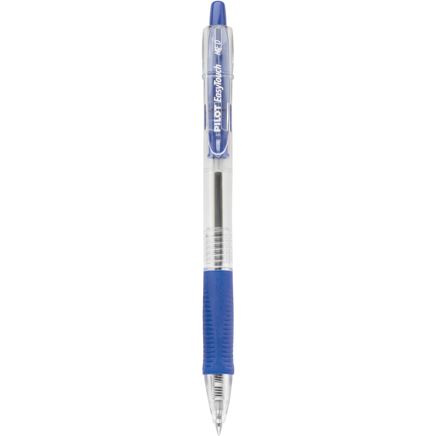 Pilot EasyTouch Retractable Ballpoint Pens, Medium Point, 1.0 mm, Clear Barrel, Blue Ink, Pack Of 12 - Image 3