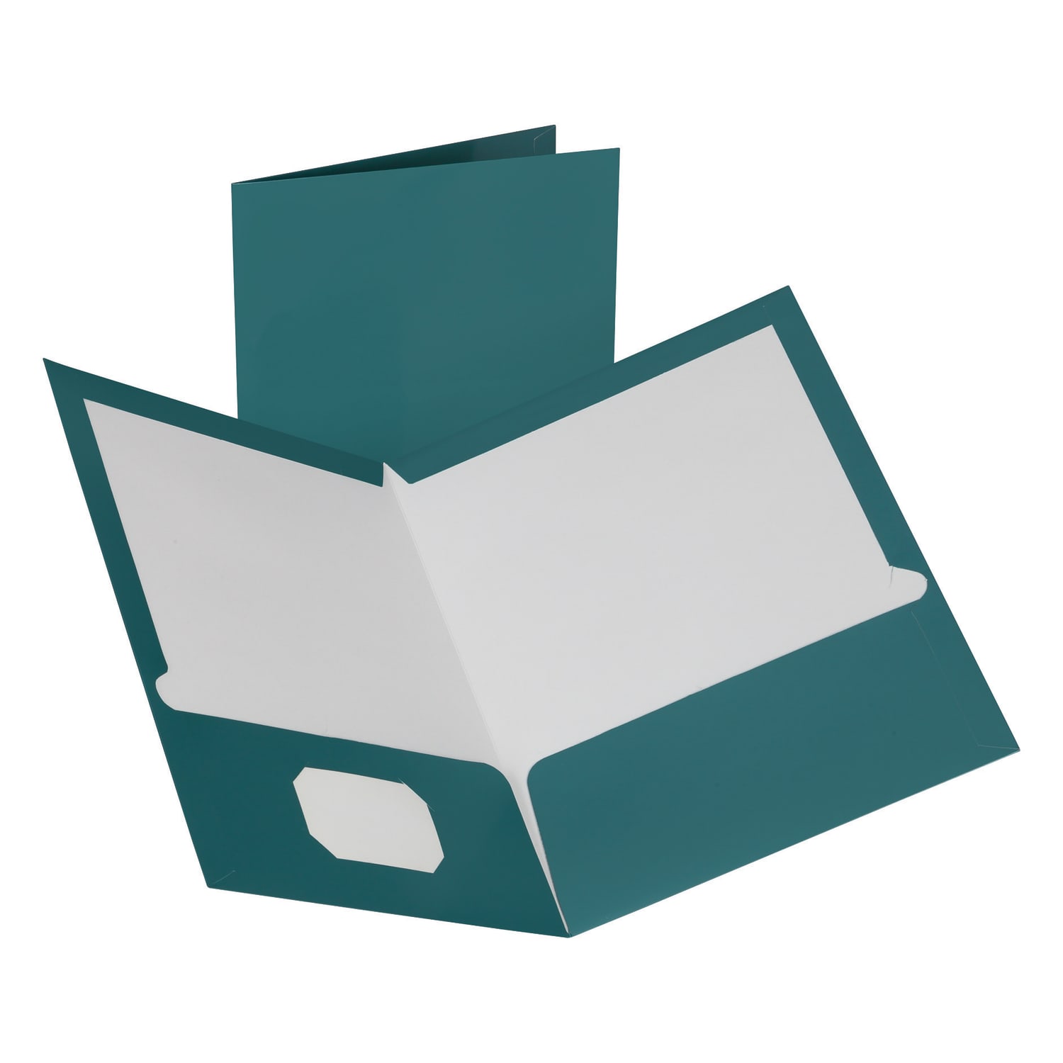 Oxford Laminated Twin-Pocket Folders, 8 1/2in x 11in, Metallic Teal, Box Of 25 - Image 3