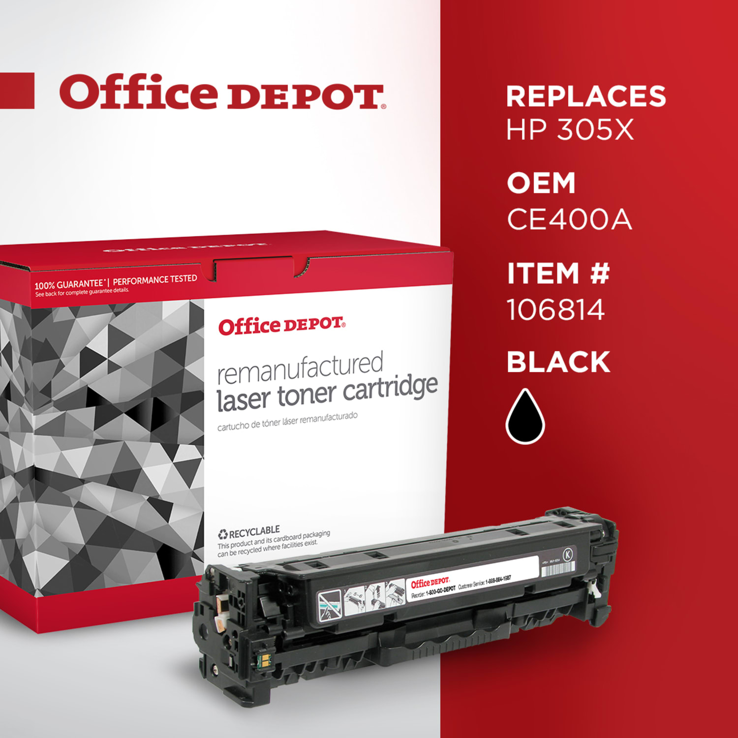 Office Depot Remanufactured Black High Yield Toner Cartridge Replacement For HP M451BX, CE410X - Image 6