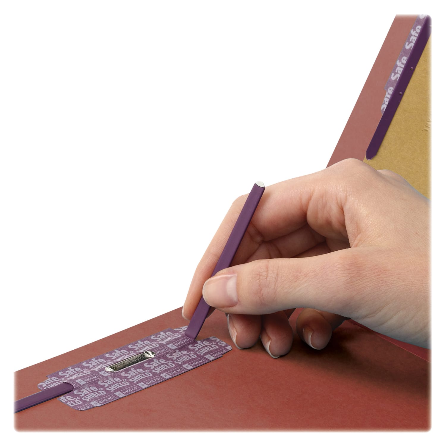 Smead End-Tab Classification Folders With SafeSHIELD Coated Fasteners, Letter Size, Red, Box Of 10 - Image 4