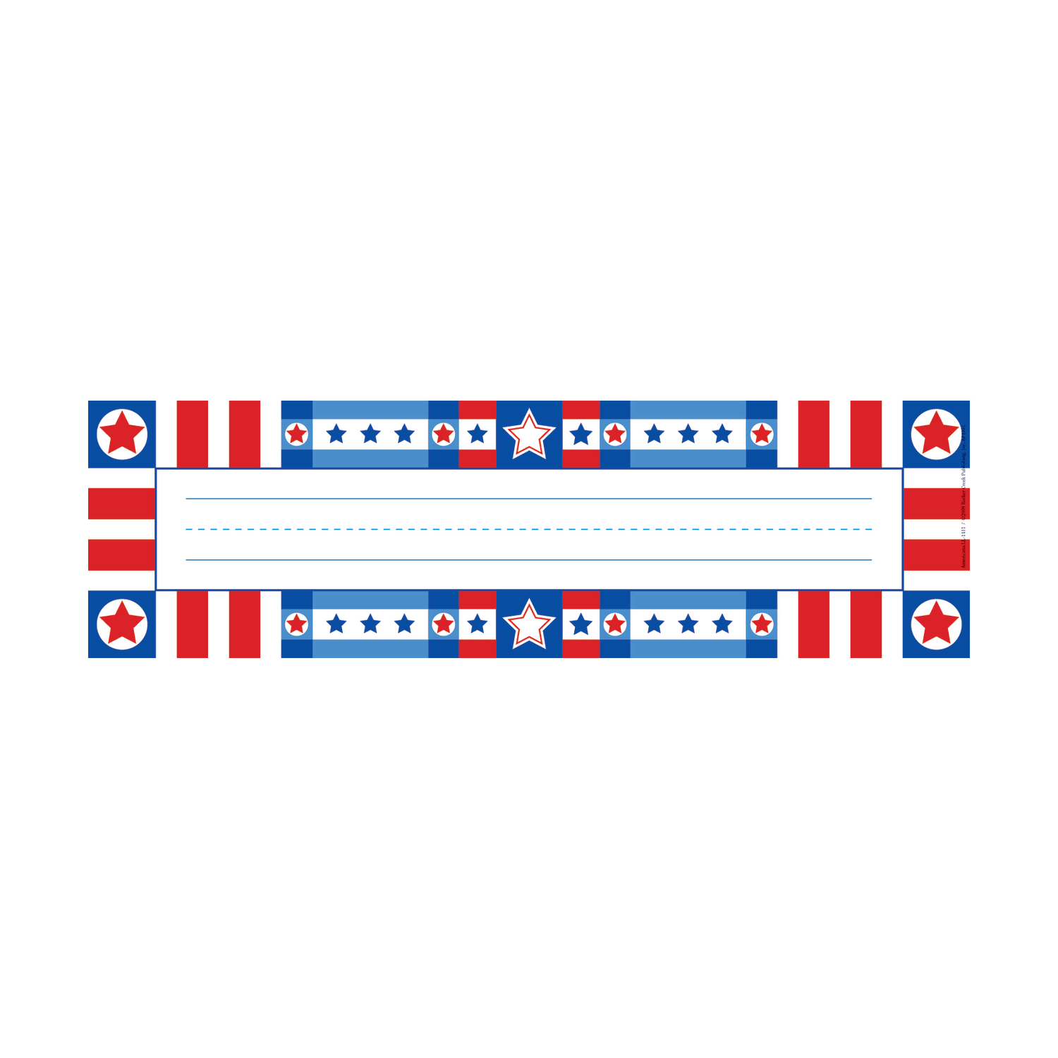 Barker Creek Single-Sided Desk Tags/Bulletin Board Signs, 12in x 3 1/2in, Americana, Pre-K To Grade 6, Pack Of 36