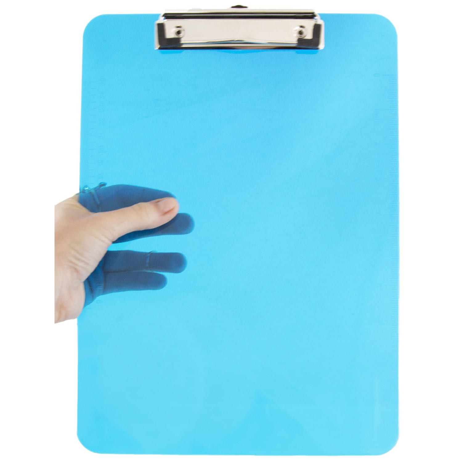 JAM Paper Plastic Clipboard with Metal Clip, 9in x 13in, Blue - Image 3