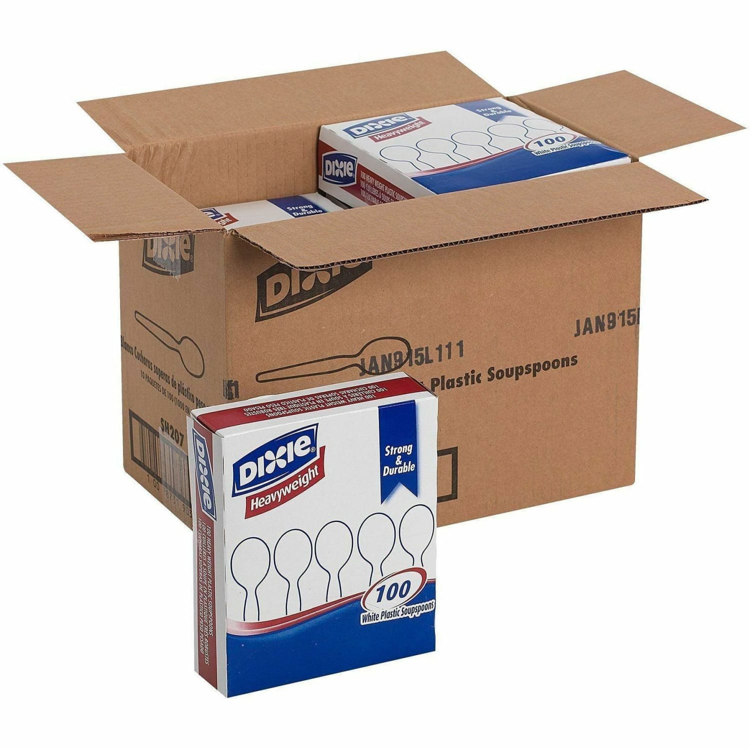 Dixie Heavyweight Utensils, Soup Spoons, White, Box Of 100 - Image 3