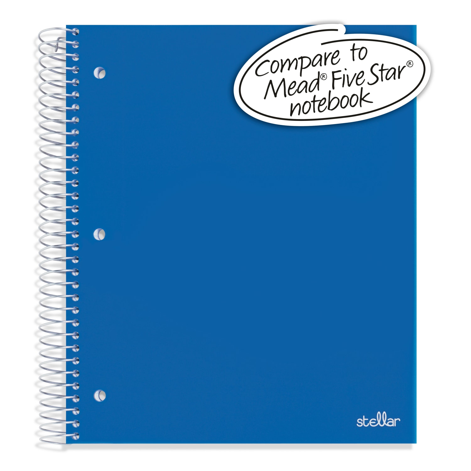 Office Depot Brand Stellar Poly Notebook, 8-1/2in x 11in, 3 Subject, College Ruled, 150 Sheets, Blue - Image 3