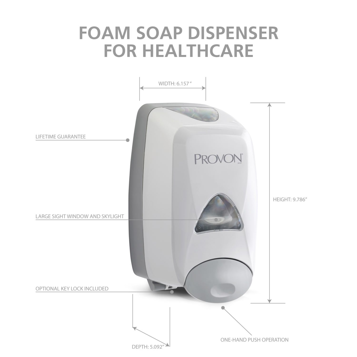 GOJO PROVON FMX-12 Foam Hand Soap Dispenser, Dove Gray - Image 3