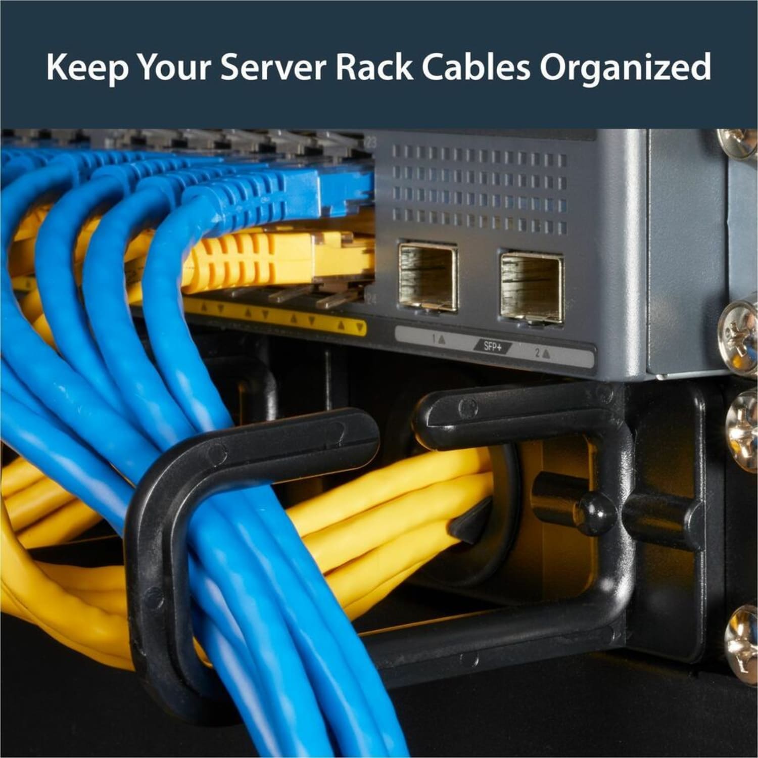 StarTech.com 1U 19in Cable Management Organizer - D Ring Hook Network/Server Rack Cord Manager - Data Center Horizontal Wire Panel - CABLMANAGERH - Image 5
