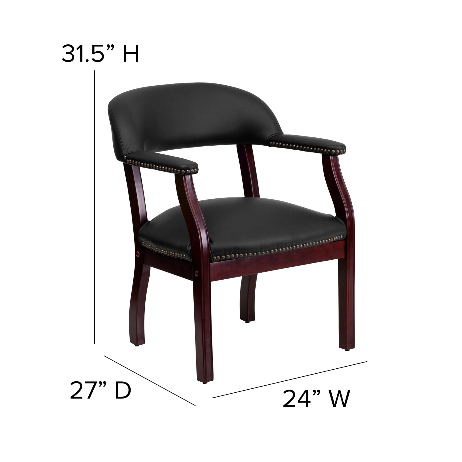 Flash Furniture Leathersoft Conference Chair with Accent Nail Trim Black PopularChairscom
