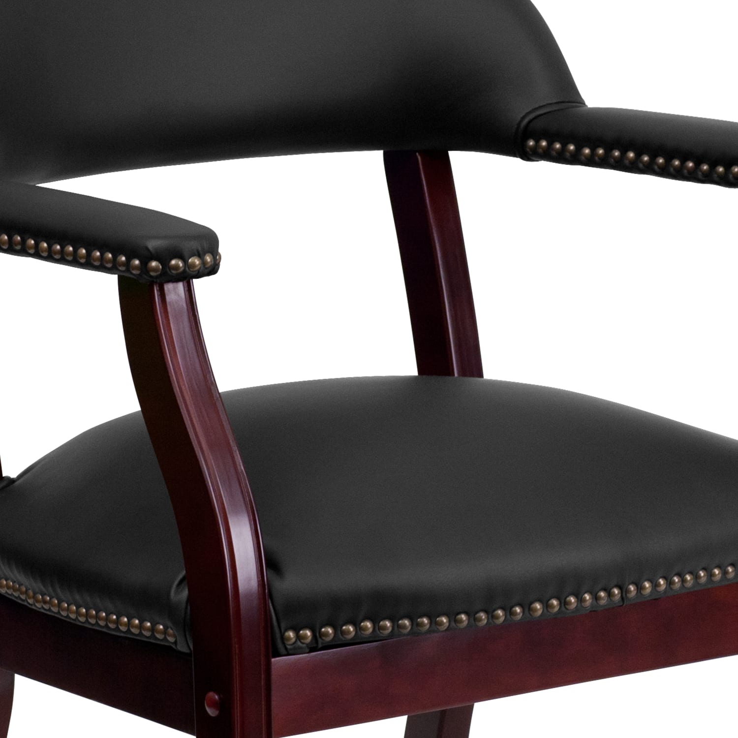 Flash Furniture Leathersoft Conference Chair with Accent Nail Trim Black PopularChairscom