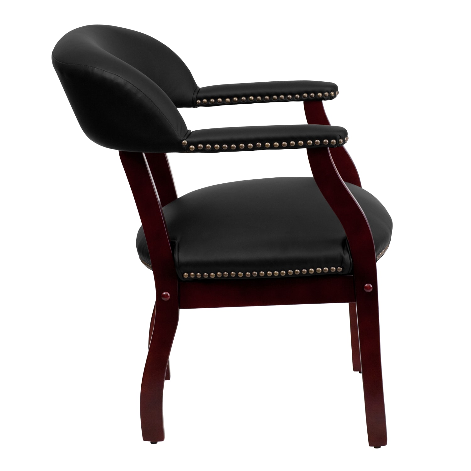 Flash Furniture Leathersoft Conference Chair with Accent Nail Trim Black PopularChairscom