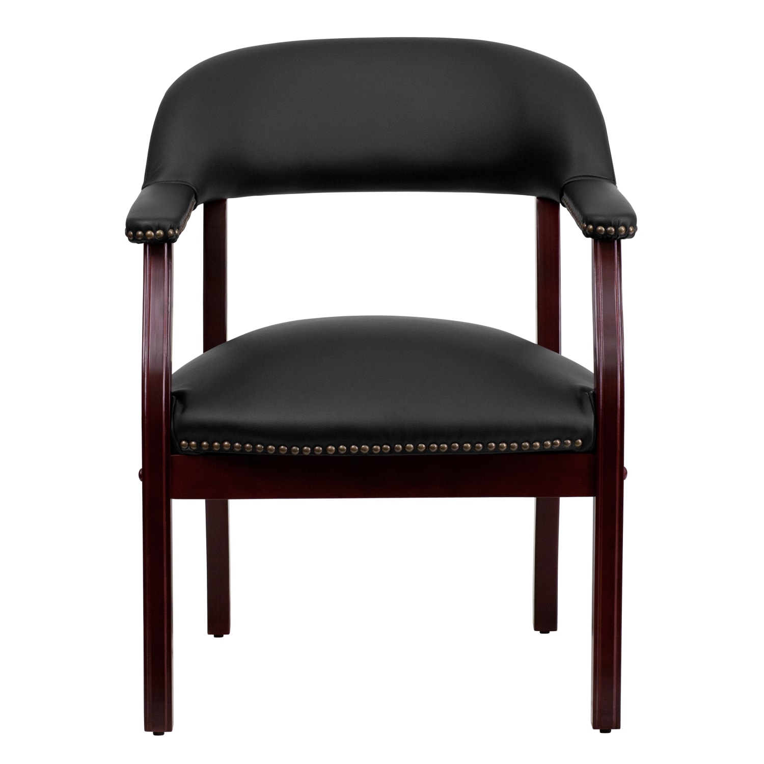 Flash Furniture Leathersoft Conference Chair with Accent Nail Trim Black PopularChairscom